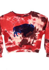 Buffalo Believe Red Tie-Dye Crop Top